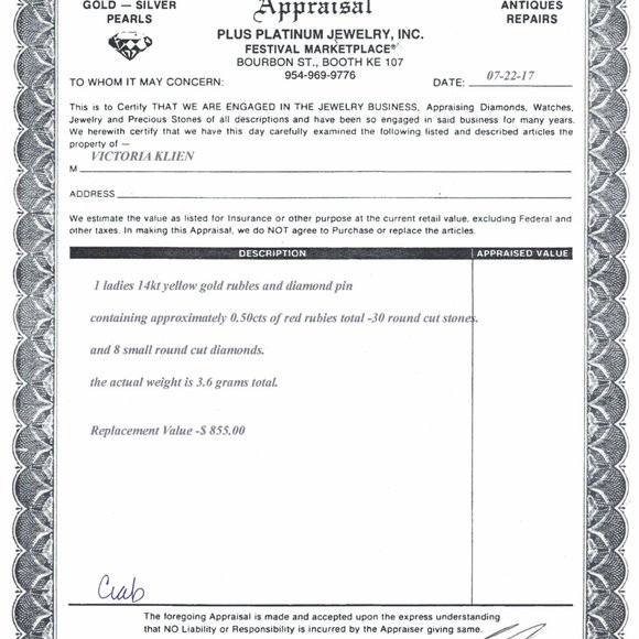 Ruby crab brooch - Picture 16 of 16